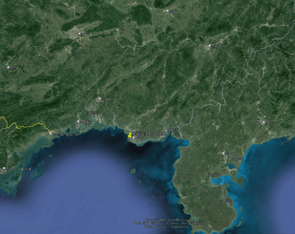 北海冠头岭地理位置